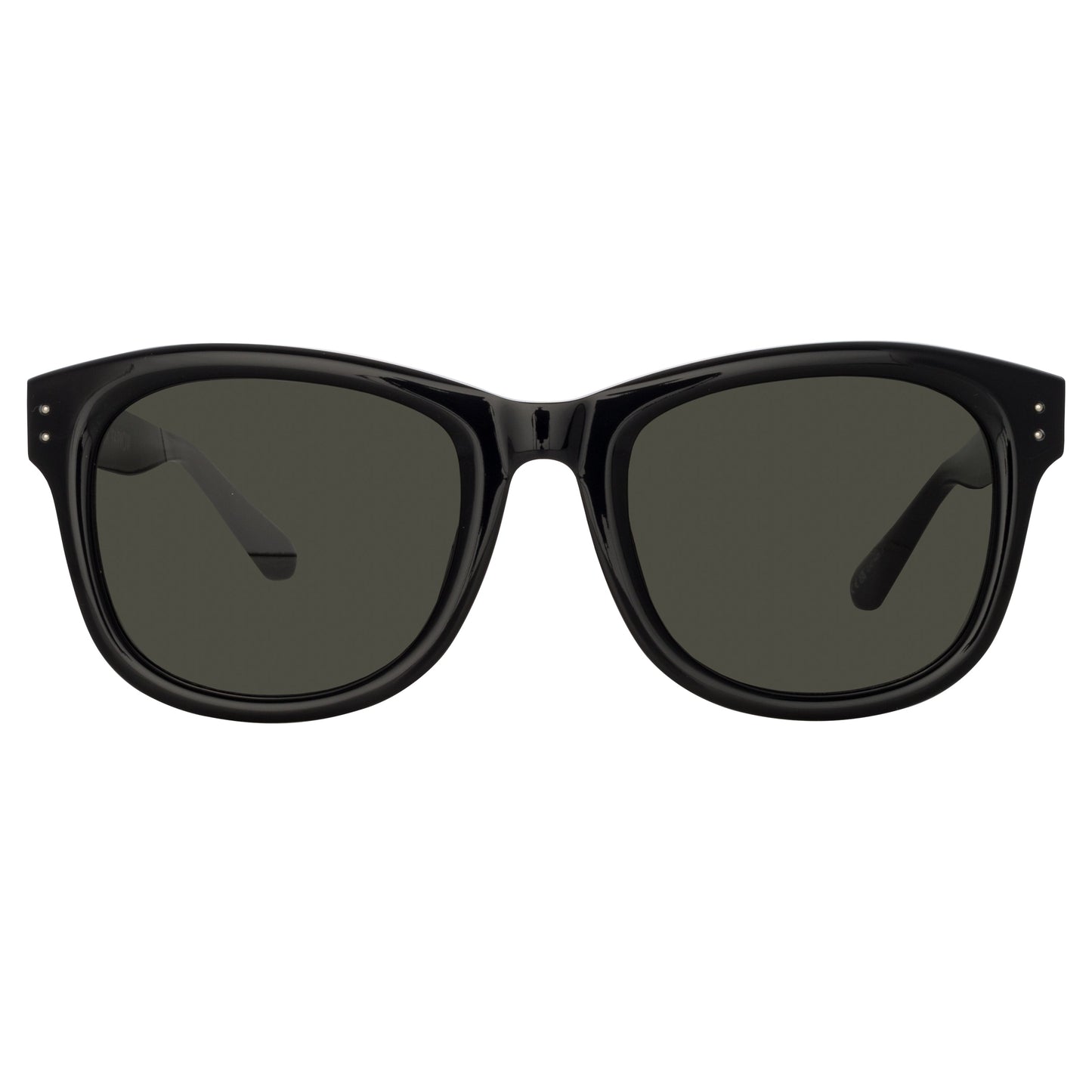 Linda Farrow Edson D-Frame Sunglasses in Black and Nickel C6 55