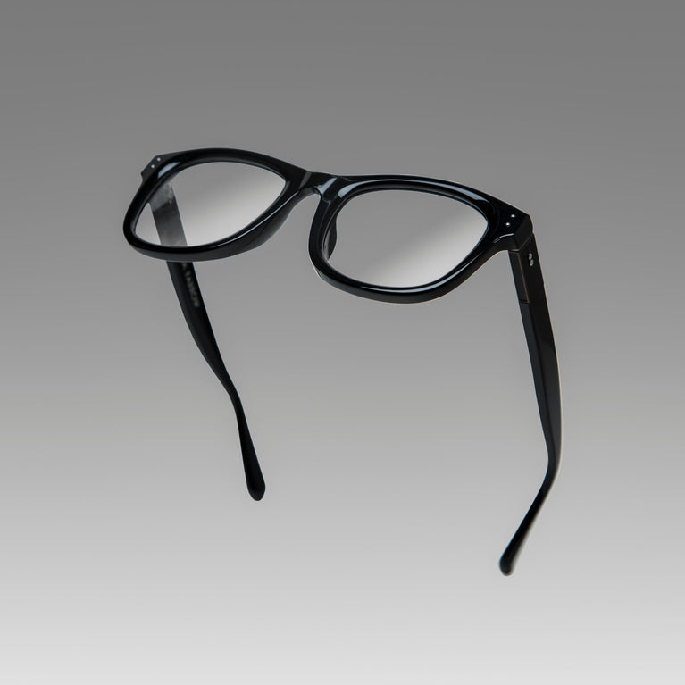 Linda Farrow Edson Optical D-Frame in Black and Nickel C7 55