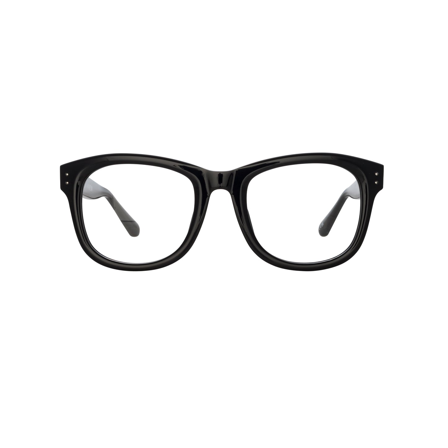 Linda Farrow Edson Optical D-Frame in Black and Nickel C7 55