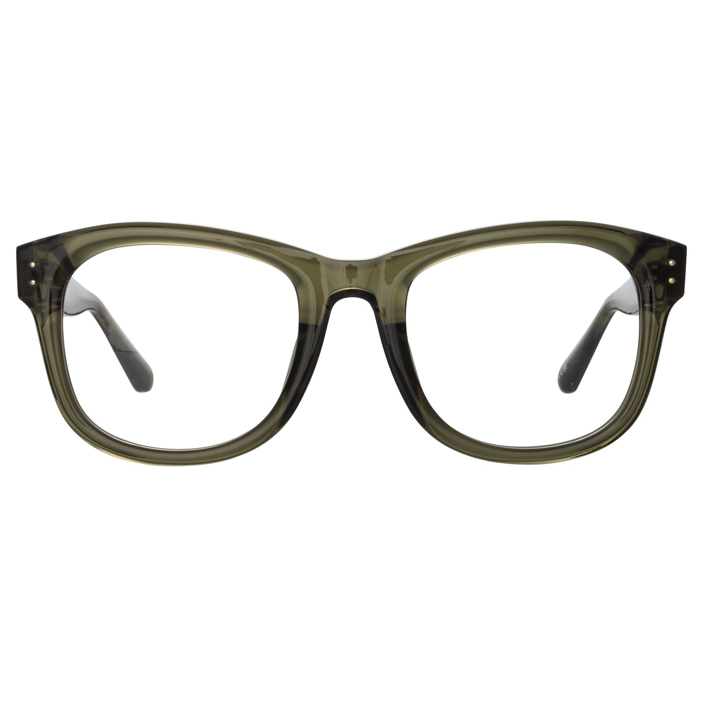 Linda Farrow Edson Optical D-Frame in Translucent Green C9 55