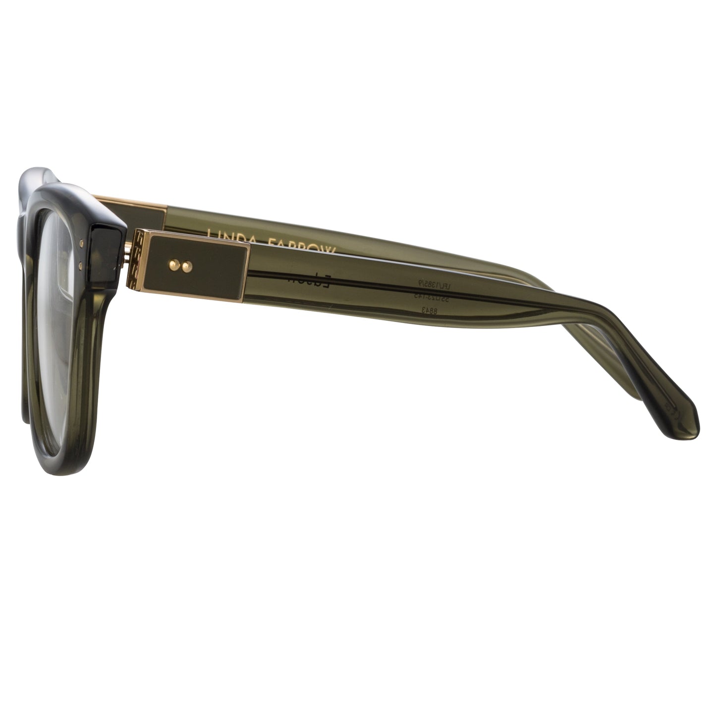 Linda Farrow Edson Optical D-Frame in Translucent Green C9 55