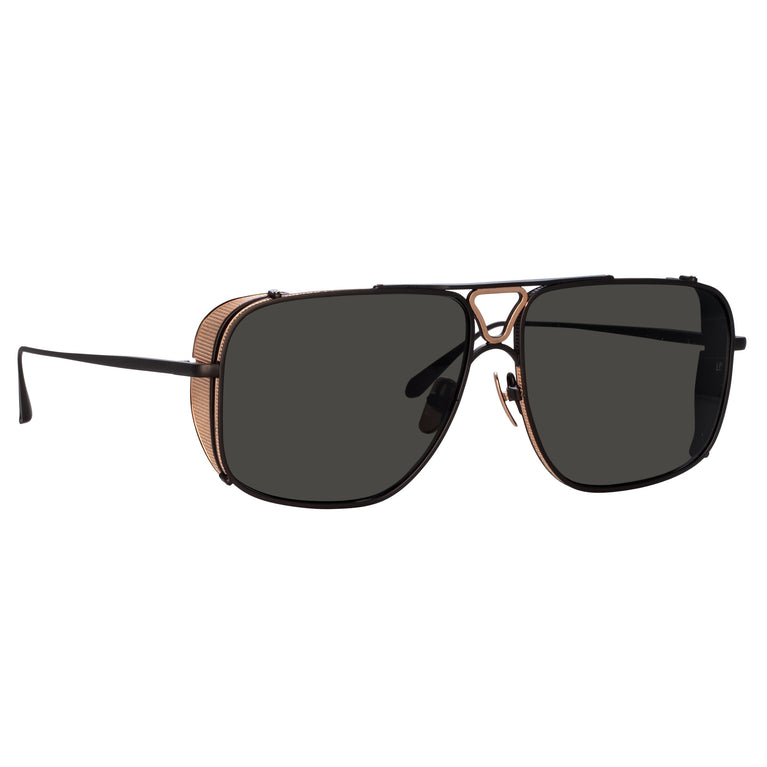 Linda Farrow Enzo Aviator Sunglasses in Nickel C2 64