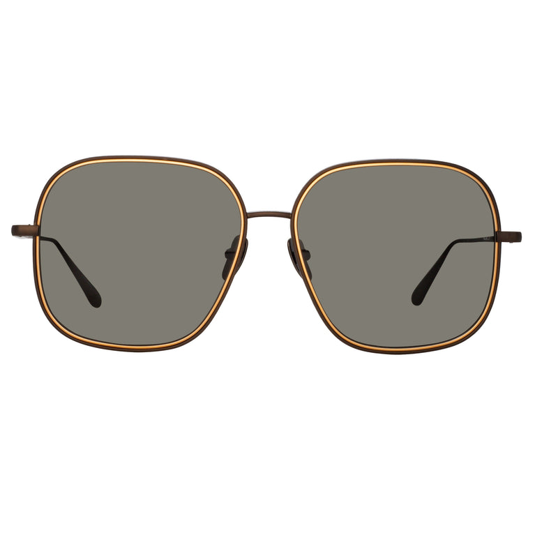 Linda Farrow Juliana Oversized Sunglasses in Nickel C1 63