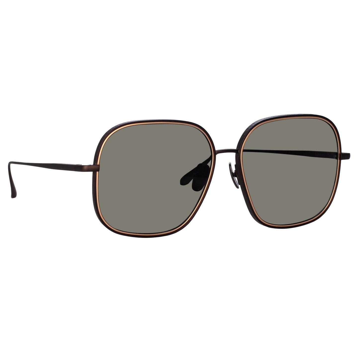 Linda Farrow Juliana Oversized Sunglasses in Nickel C1 63