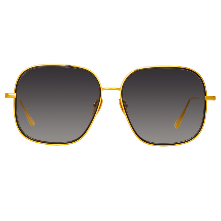 Linda Farrow Juliana Oversized Sunglasses in Yellow Gold C2 63