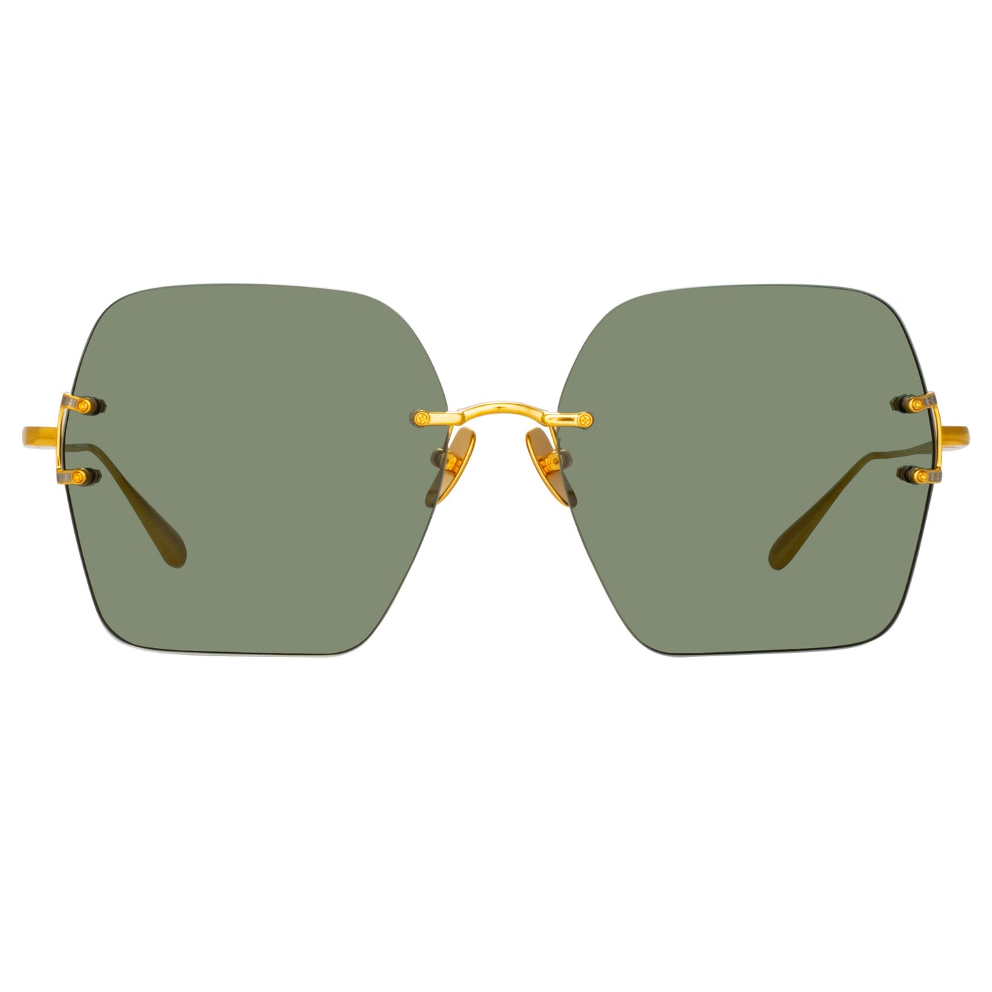 Linda Farrow Carina Oversized Sunglasses in Yellow Gold C2 64
