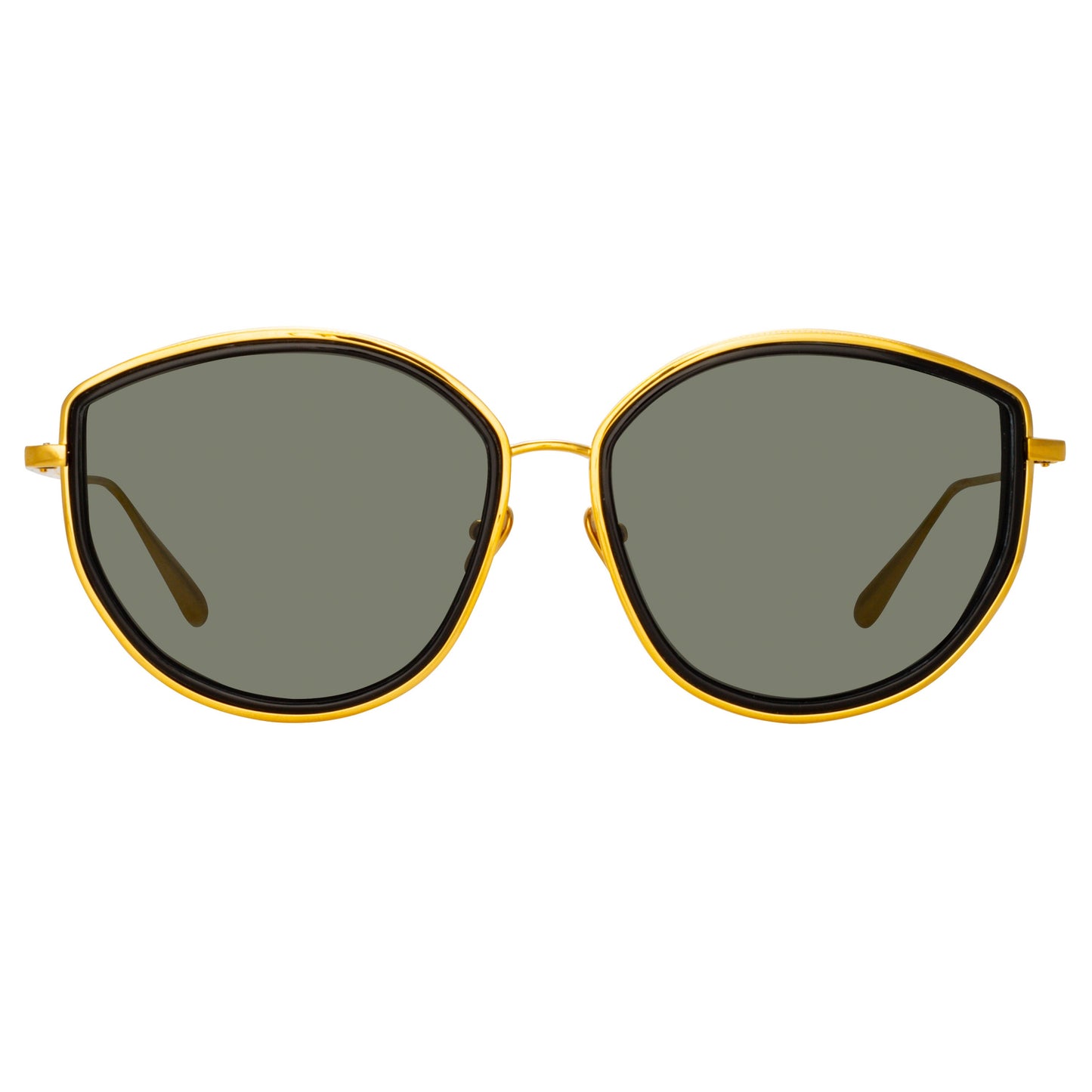 Linda Farrow Samara Cat Eye Sunglasses in Yellow Gold C1 61
