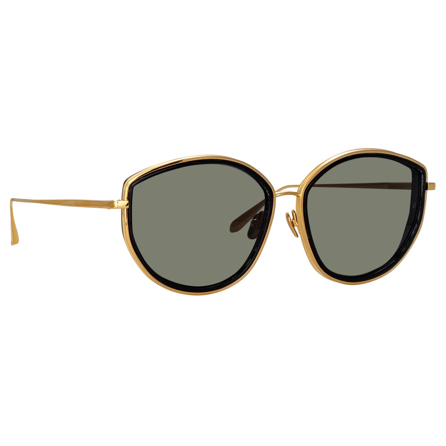 Linda Farrow Samara Cat Eye Sunglasses in Yellow Gold C1 61
