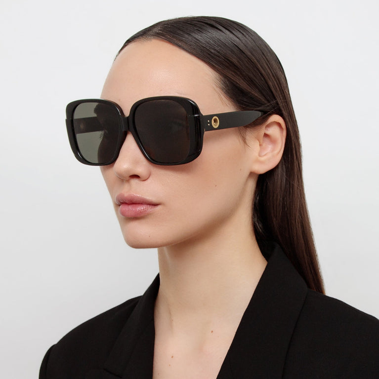 Linda Farrow Mima Oversized Sunglasses in Black C1 59