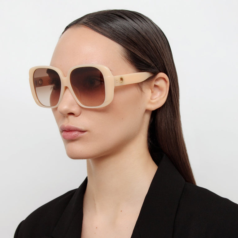 Linda Farrow Mima Oversized Sunglasses in Peach C4 59