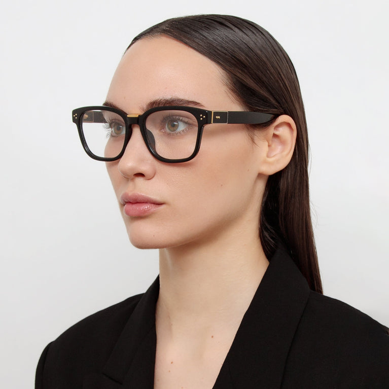 Linda Farrow Steffen Optical D-Frame in Black C4 59