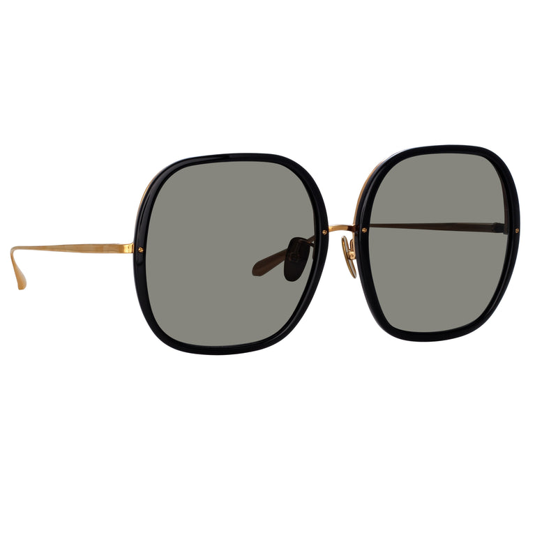 Linda Farrow Celia Oversized Sunglasses in Black C1 60
