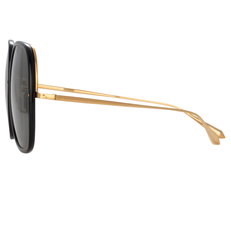 Linda Farrow Celia Oversized Sunglasses in Black C1 60