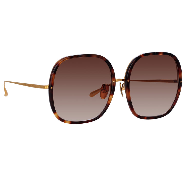 Linda Farrow Celia Oversized Sunglasses in Tortoiseshell C2 60