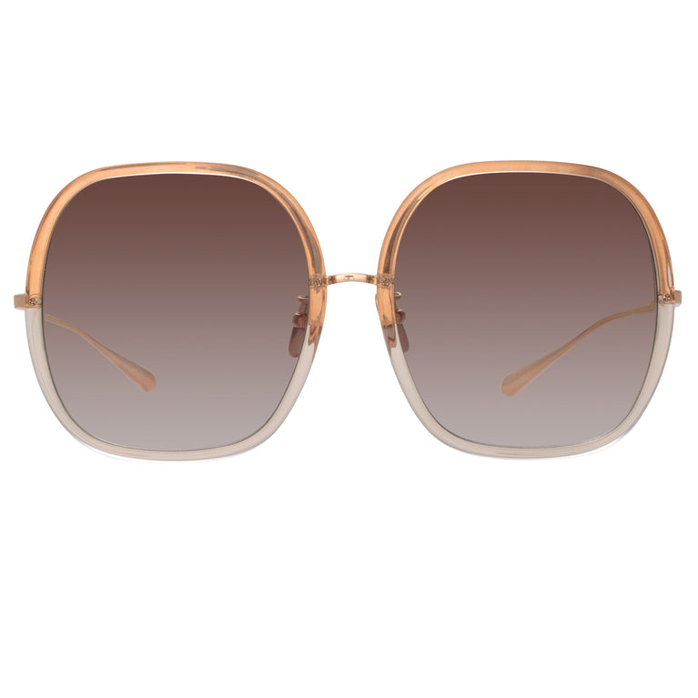 Linda Farrow Celia Oversized Sunglasses in Ash C3 60