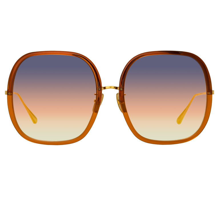 Linda Farrow Celia Oversized Sunglasses in Orange C4 60