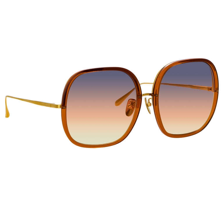 Linda Farrow Celia Oversized Sunglasses in Orange C4 60