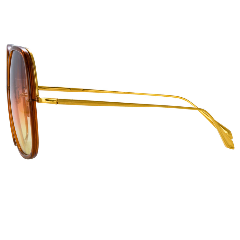 Linda Farrow Celia Oversized Sunglasses in Orange C4 60