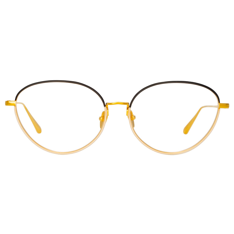 Linda Farrow Regina Cat Eye Optical Frame in Yellow Gold C1