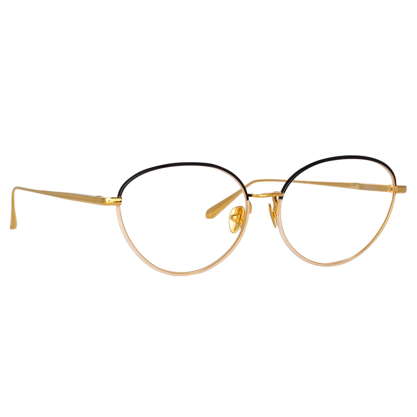 Linda Farrow Regina Cat Eye Optical Frame in Yellow Gold C1