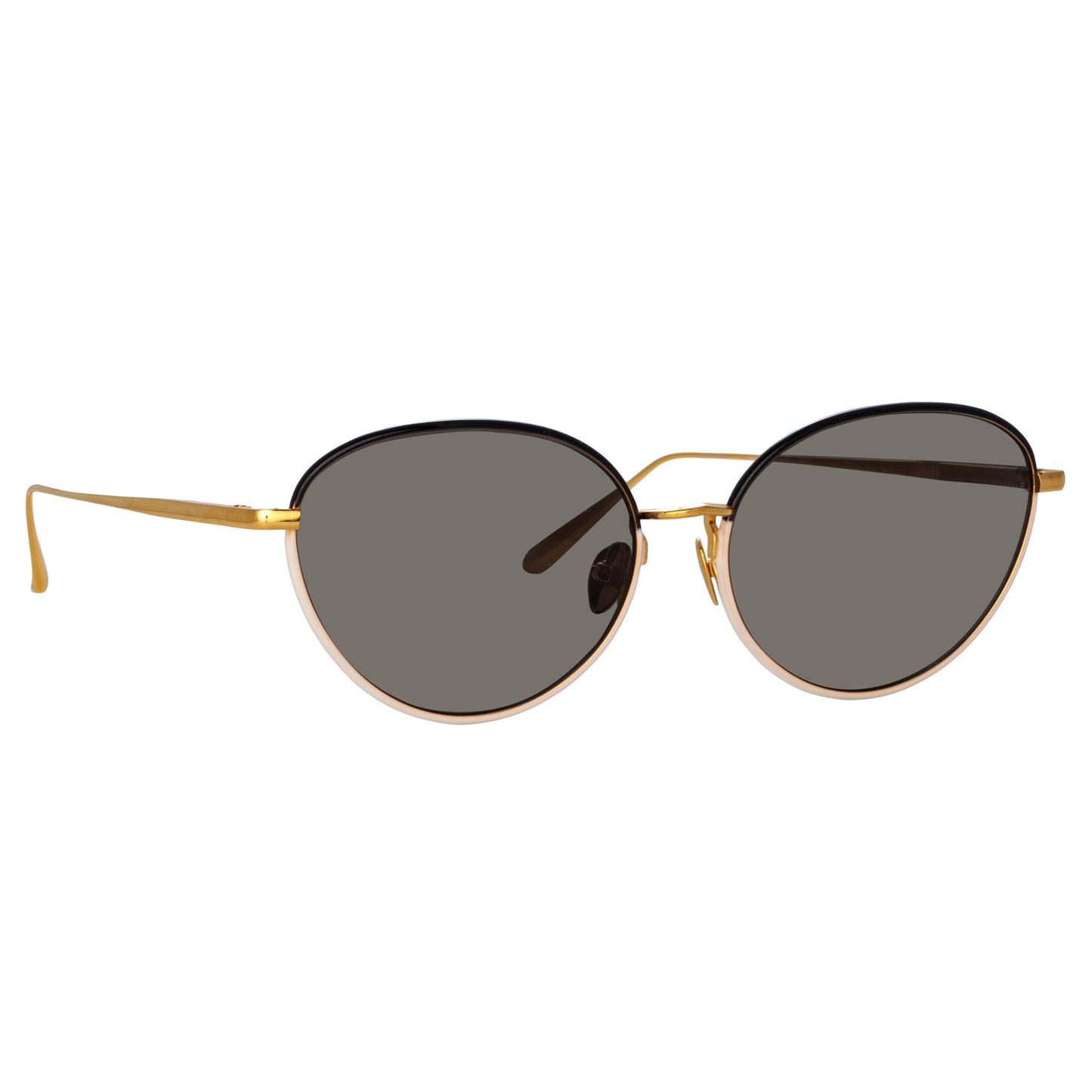 Linda Farrow Regina Cat Eye Sunglasses in Black C3 61