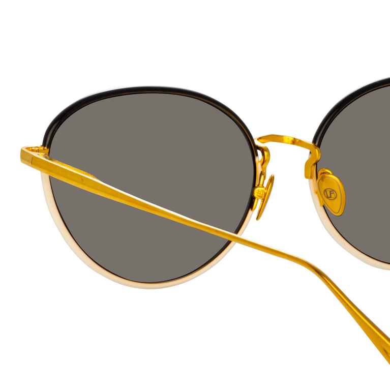 Linda Farrow Regina Cat Eye Sunglasses in Black C3 61