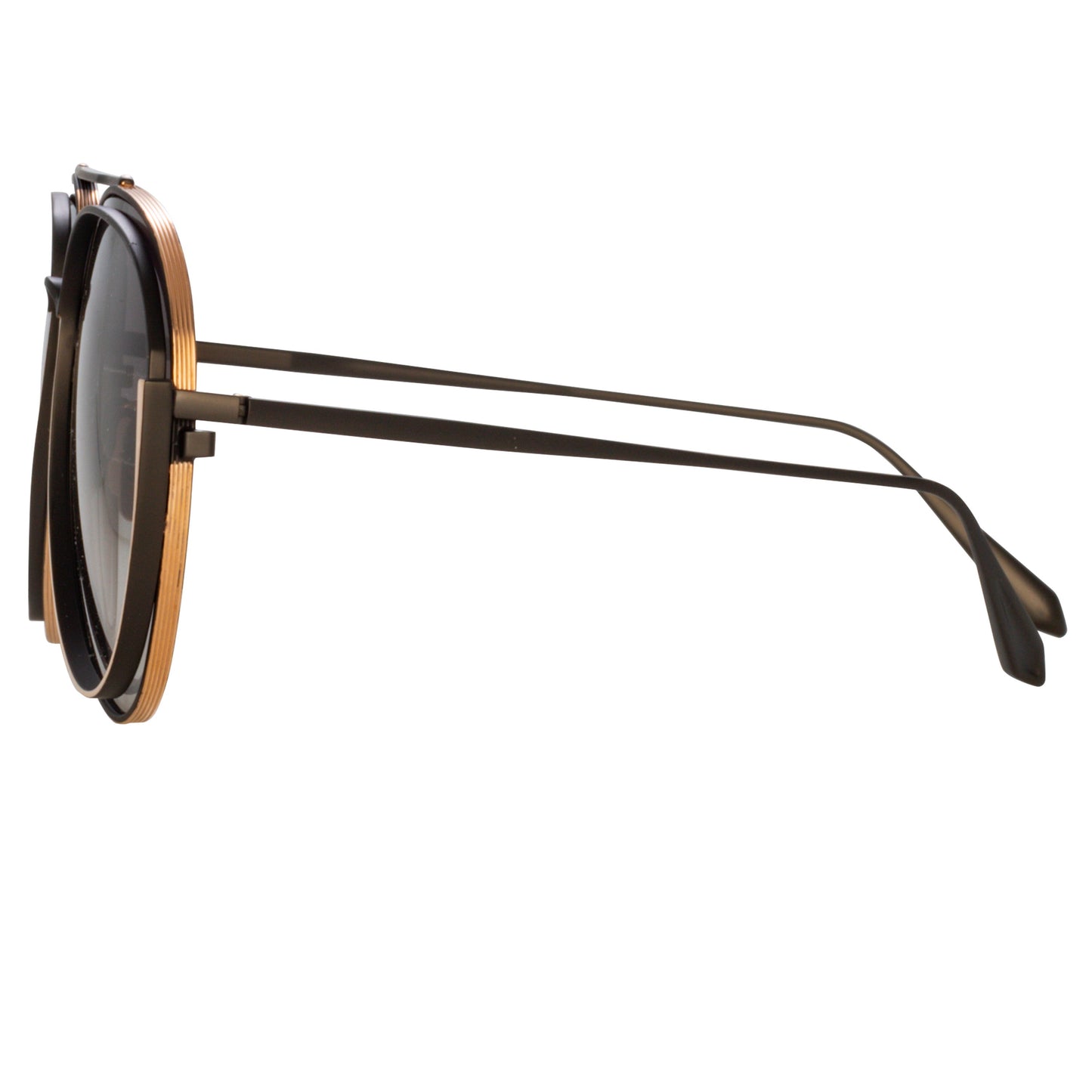 Linda Farrow Francisco Aviator Sunglasses in Nickel C1 66
