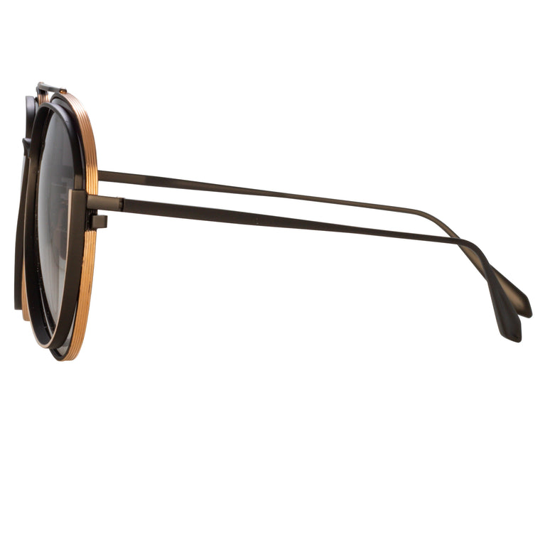 Linda Farrow Francisco Aviator Sunglasses in Nickel C1 66