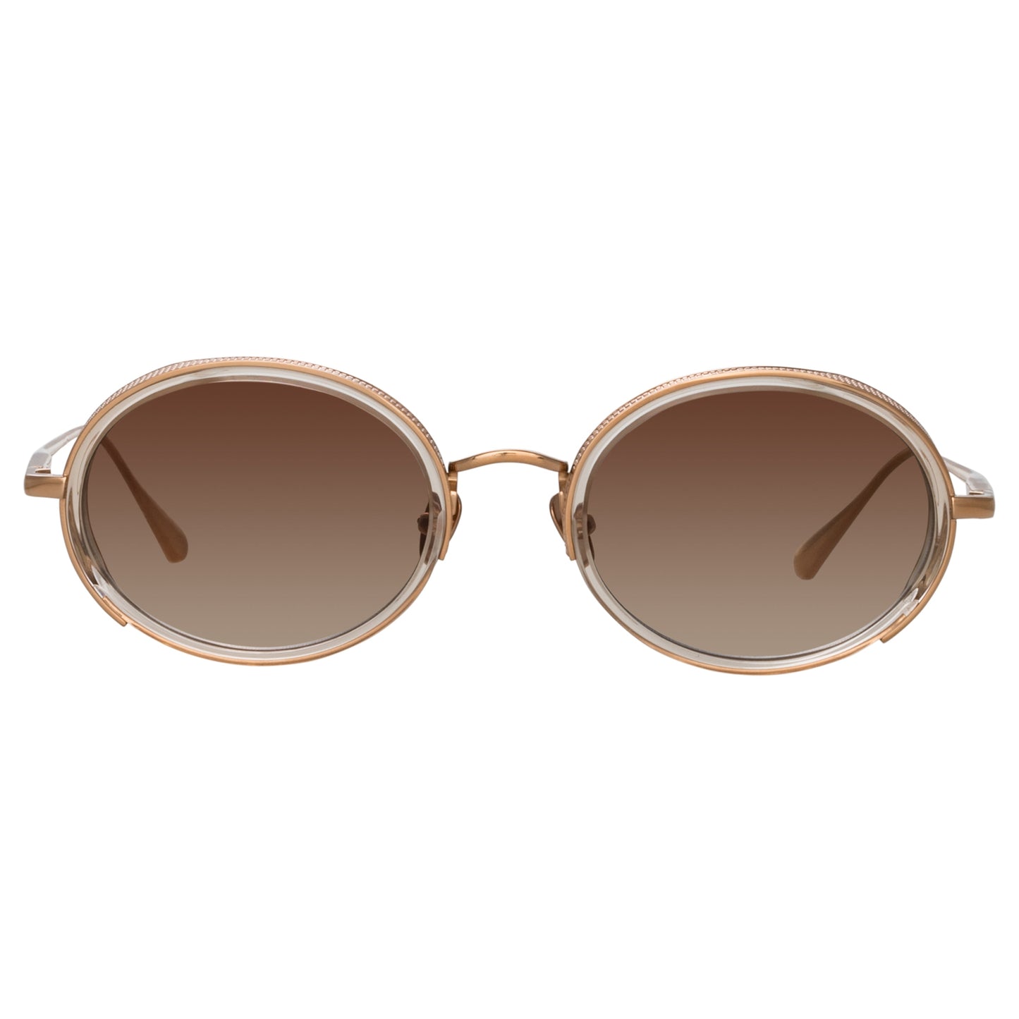 Linda Farrow Finn Oval Sunglasses in Rose Gold C3 52
