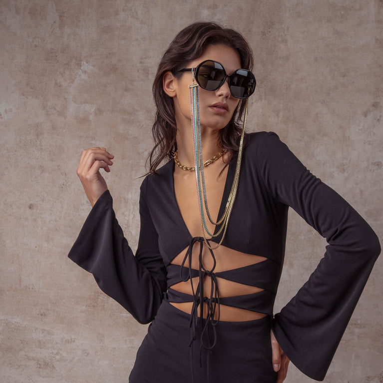 Linda Farrow Paloma Hexagon Sunglasses in Black C1 61