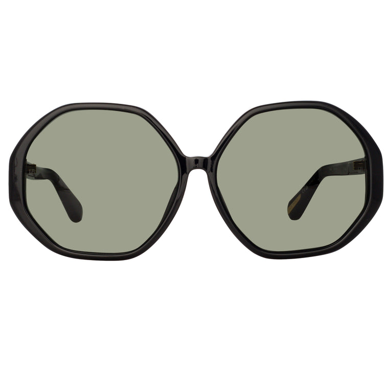 Linda Farrow Paloma Hexagon Sunglasses in Black C1 61