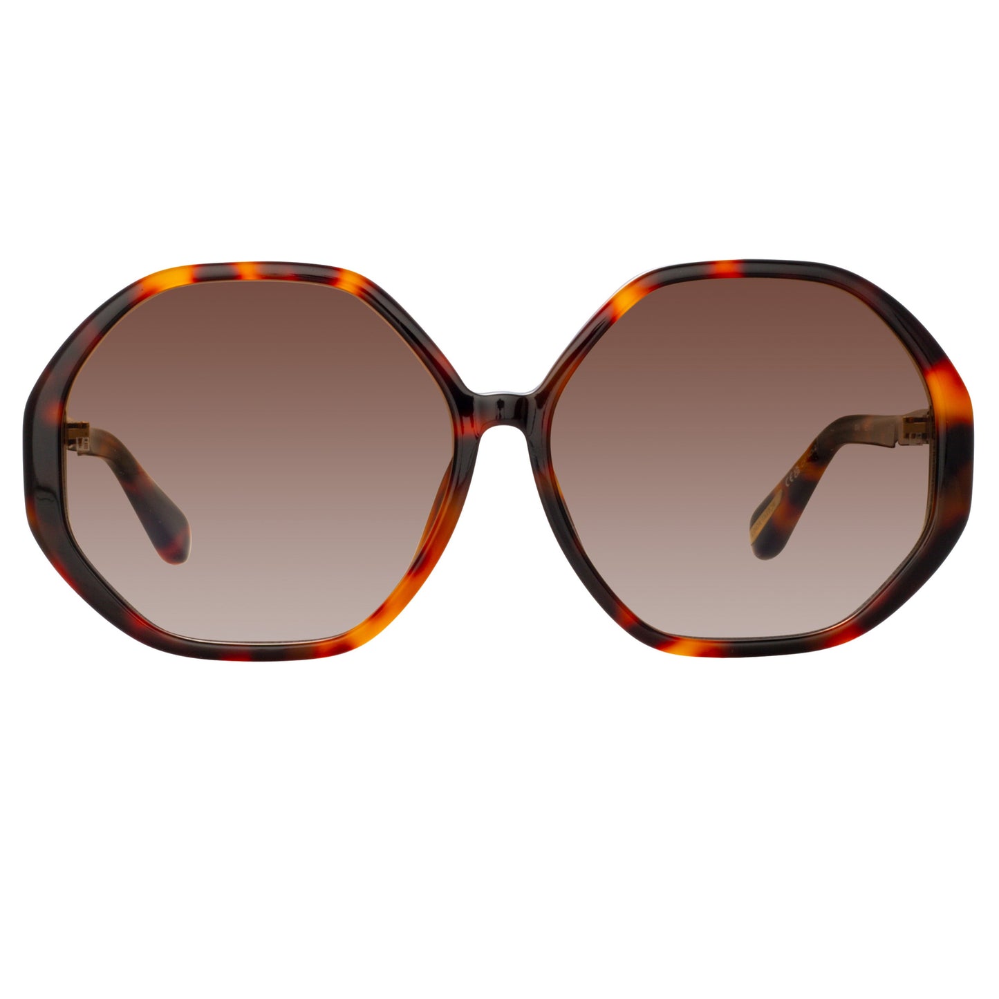 Linda Farrow Paloma Hexagon Sunglasses in Tortoiseshell C2 61