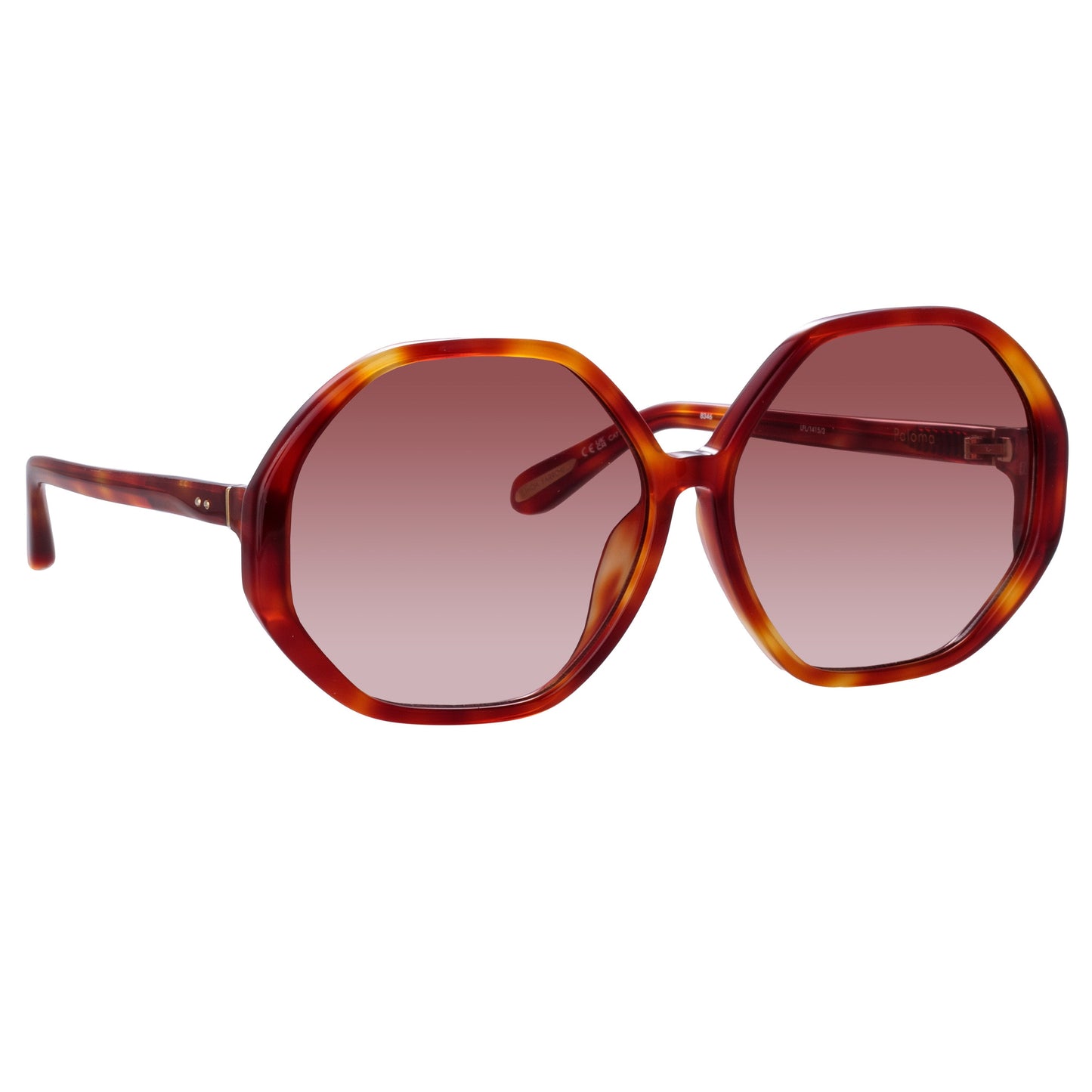 Linda Farrow Paloma Hexagon Sunglasses in Amber C3 61