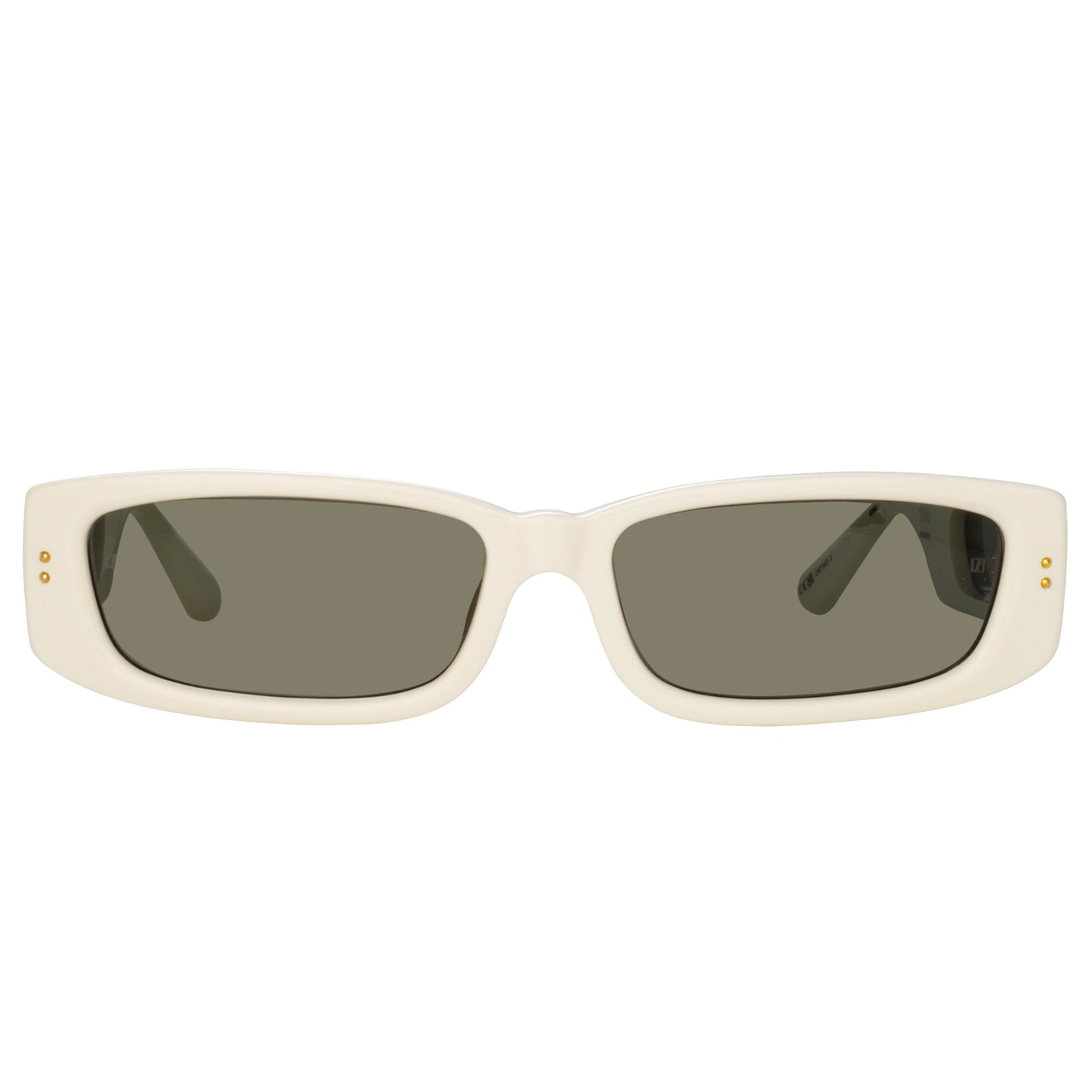 Linda Farrow Talita Rectangular Sunglasses in White C3 59