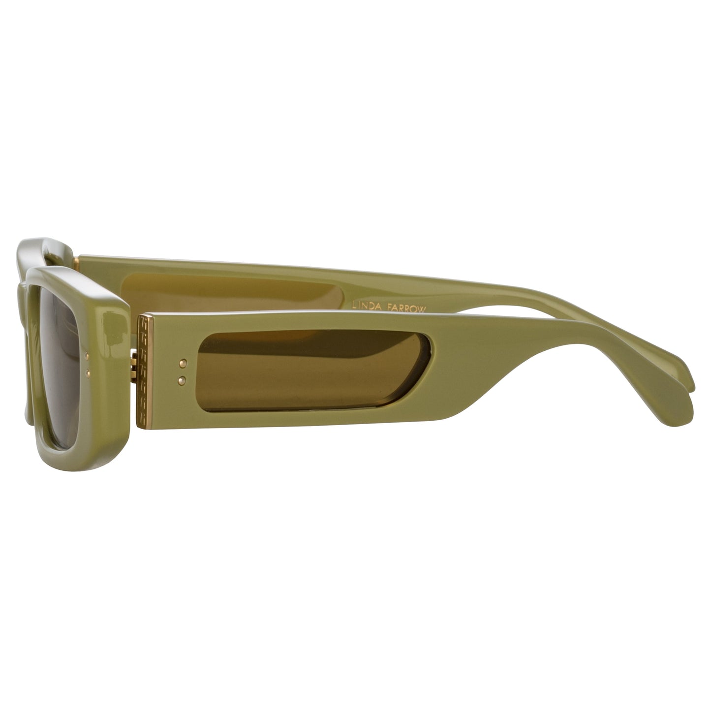 Linda Farrow Talita Rectangular Sunglasses in Sage C6 59