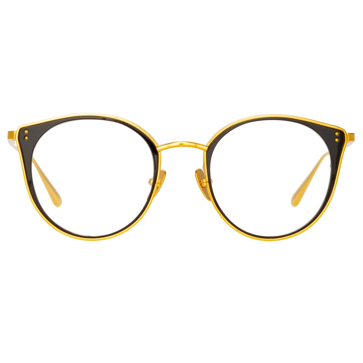 Linda Farrow Neusa Oval Optical Frame in Yellow Gold C1 52