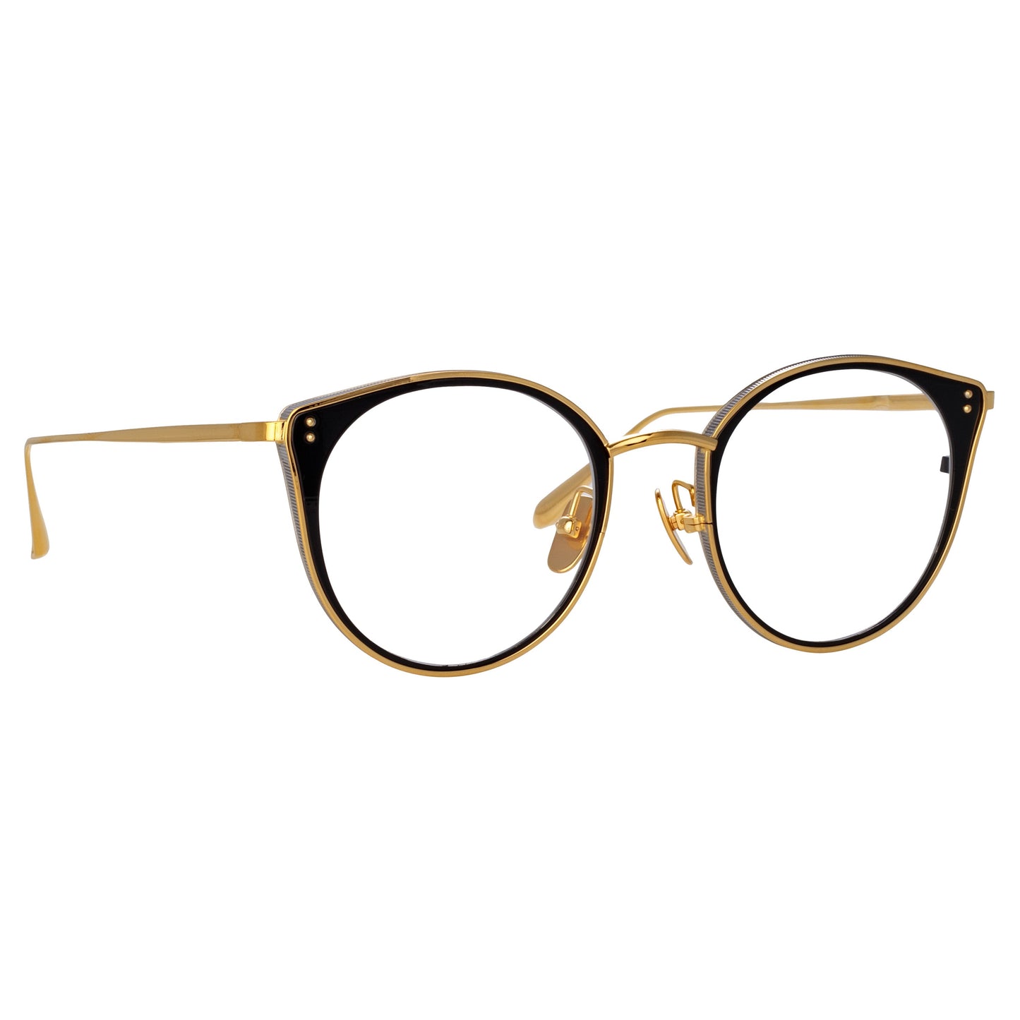 Linda Farrow Neusa Oval Optical Frame in Yellow Gold C1 52