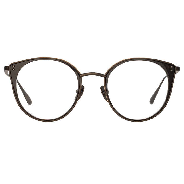 Linda Farrow Neusa Oval Optical Frame in Nickel C2 52