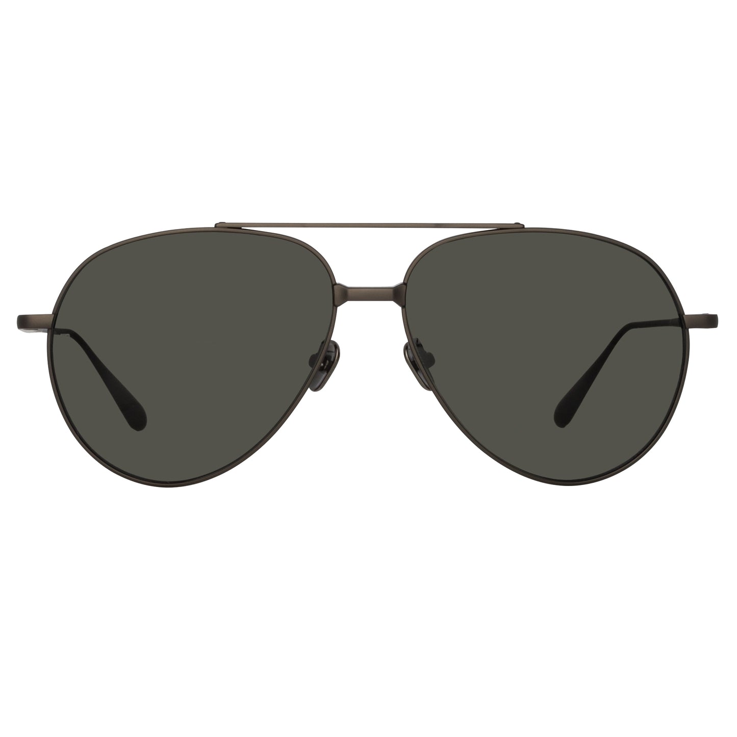 Linda Farrow Marcelo Aviator Sunglasses in Matt Nickel C5 61