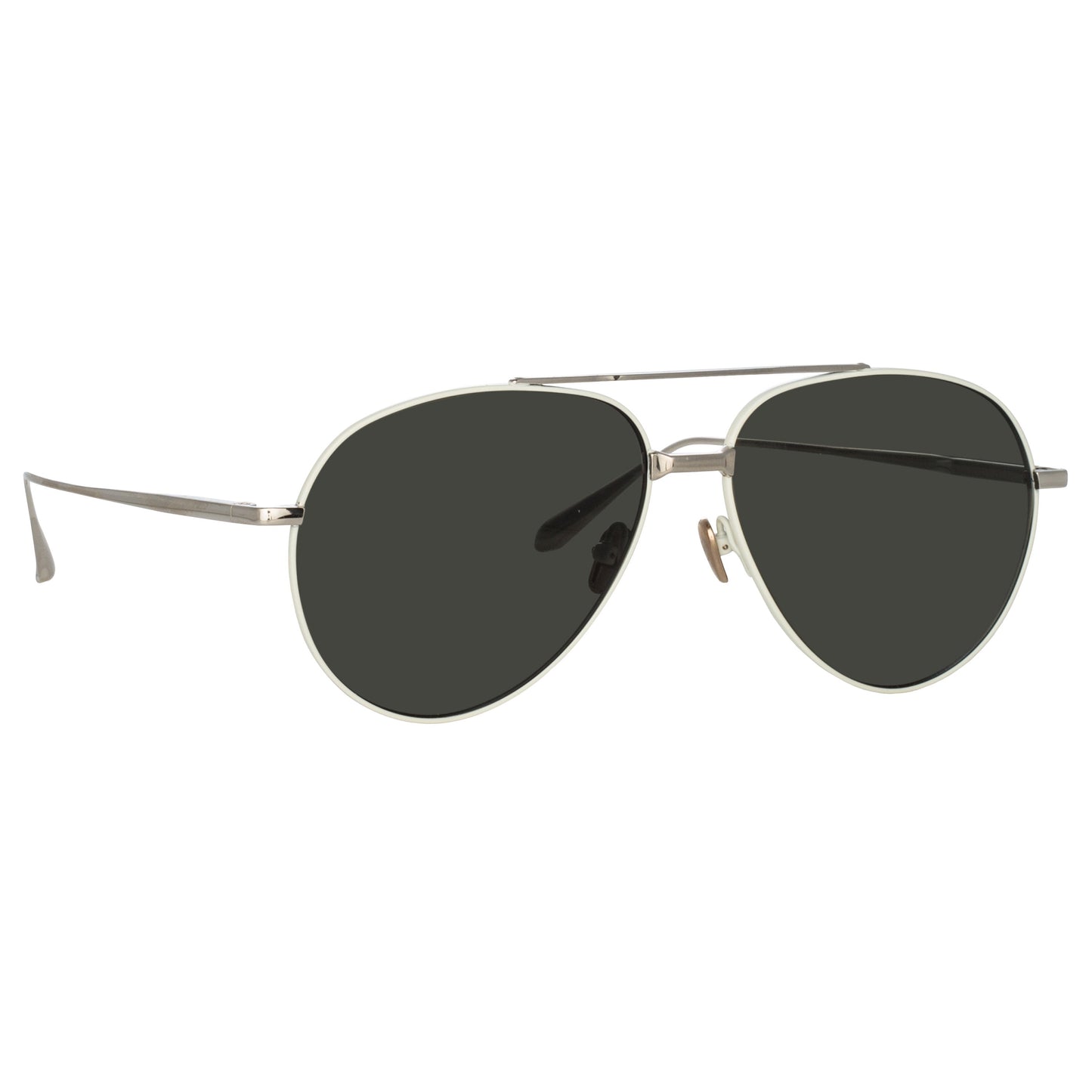 Linda Farrow Men's Marcelo Aviator Sunglasses in White C6