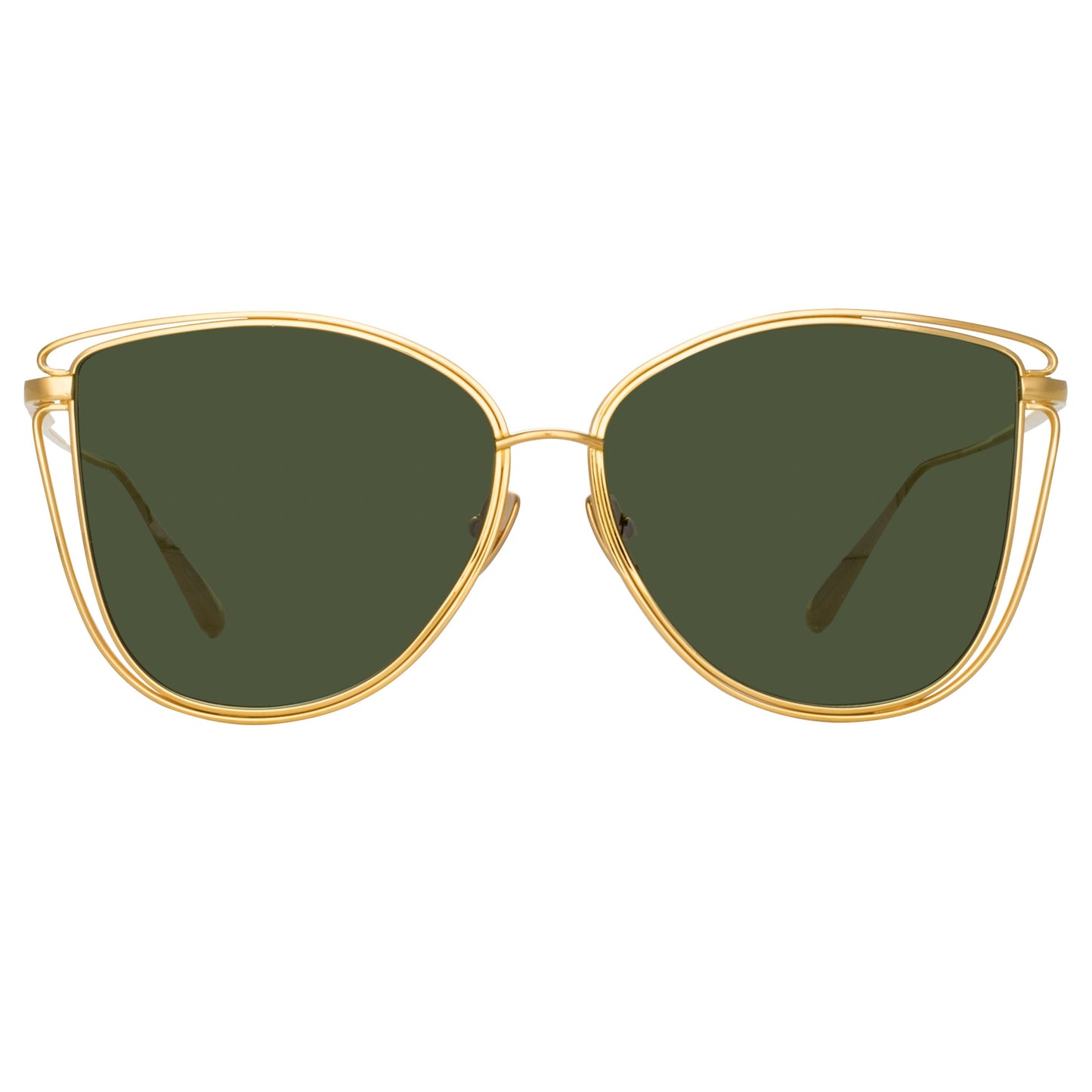 Linda Farrow Dinah Cat Eye Sunglasses in Yellow Gold C3 59