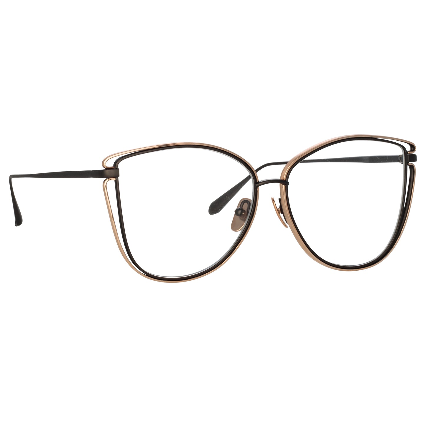 Linda Farrow Dinah Cat Eye Optical Frame in Matt Nickel C4 59