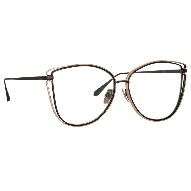 Linda Farrow Dinah Cat Eye Optical Frame in Matt Nickel C4 59