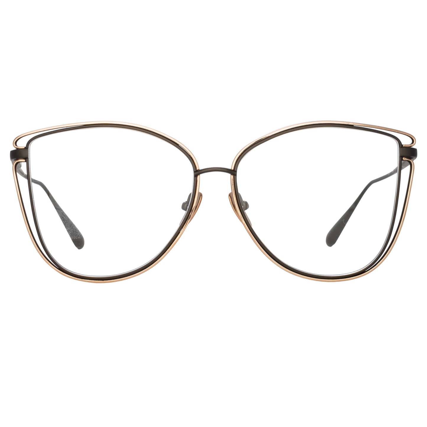 Linda Farrow Dinah Cat Eye Optical Frame in Matt Nickel C4 59