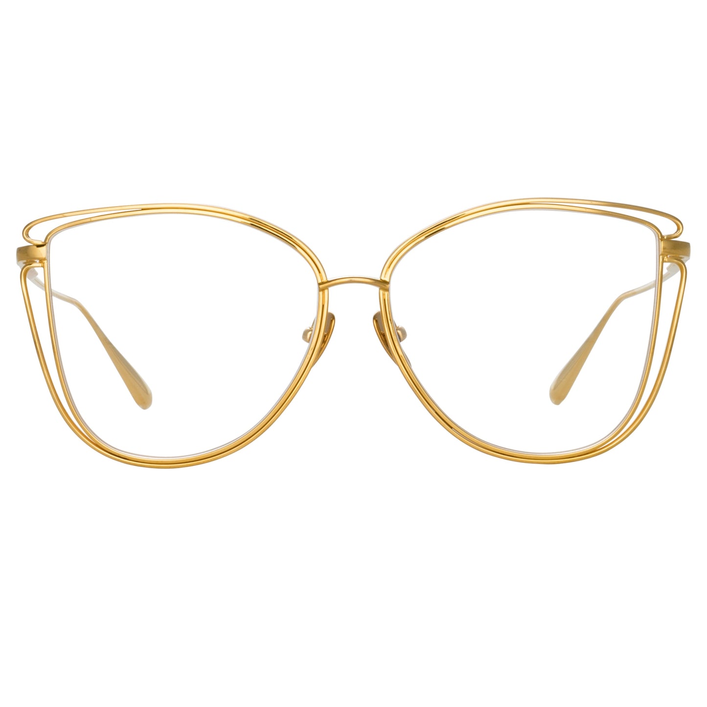 Linda Farrow Dinah Cat Eye Optical Frame in Yellow Gold C5 59