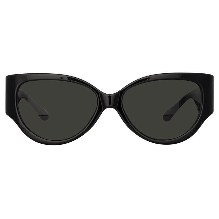 Linda Farrow Connie Cat Eye Sunglasses in Black C1 57