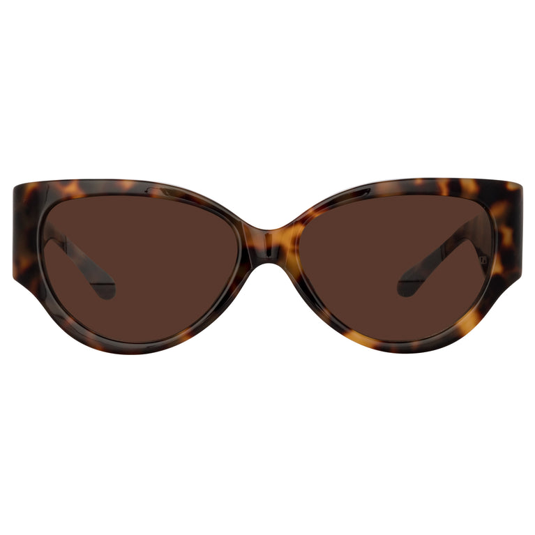 Linda Farrow Connie Cat Eye Sunglasses in Tortoiseshell C2 57