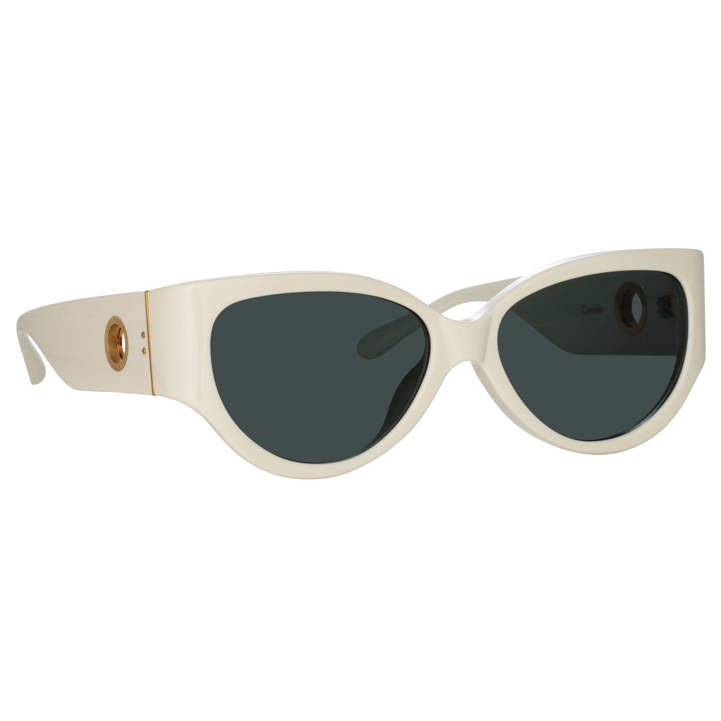 Linda Farrow Connie Cat Eye Sunglasses in White C3 57