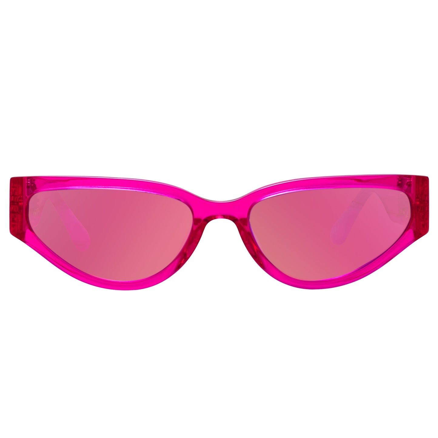 Linda Farrow Tomie Cat Eye Sunglasses in Neon Pink C4 57