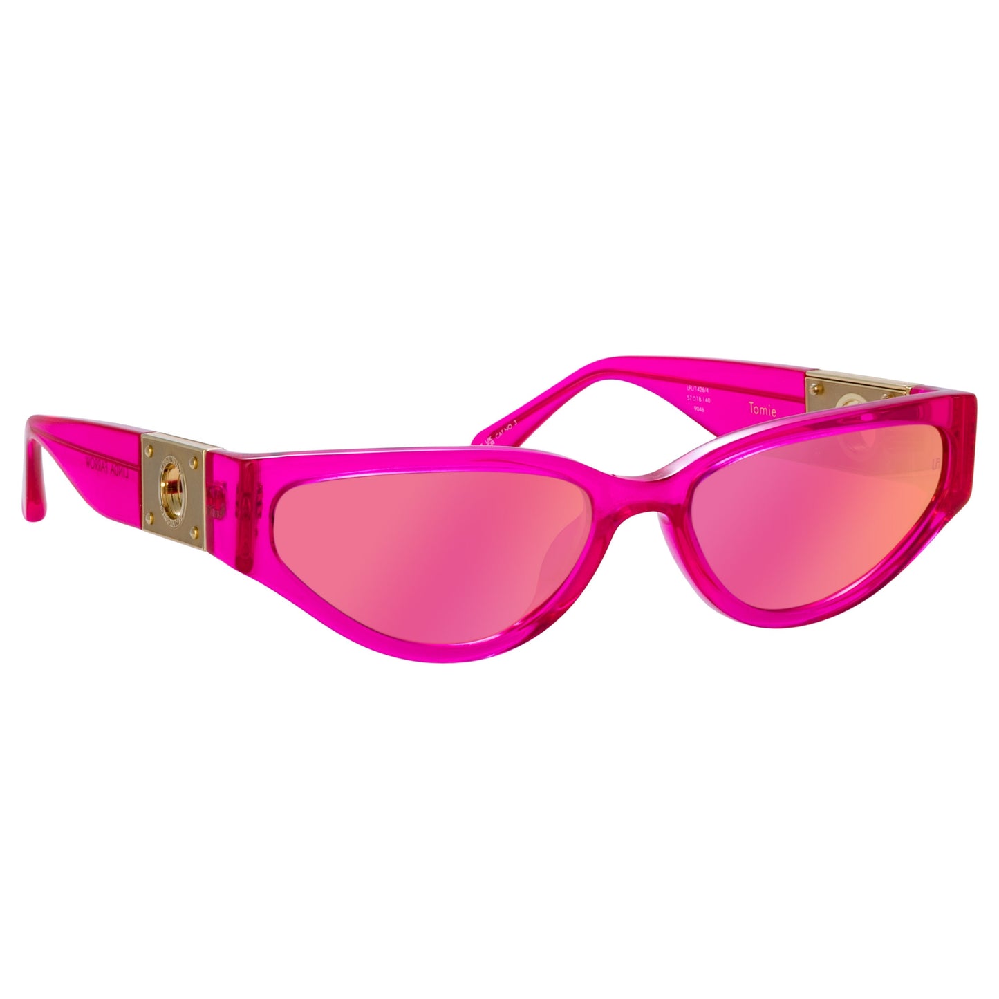 Linda Farrow Tomie Cat Eye Sunglasses in Neon Pink C4 57
